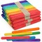 CraftySticks Colored Wood Craft Sticks 4.5 Inch, Red Orange Yellow Green Blue Purple White Black Pink Brown Popsicle Sticks